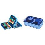 herlitz Schüleretui Doppel "Blue Goal", 23-teilig 2 Fächer, Reißverschlüsse, farbiges Innenmaterial, - 1 Stück (400205859)