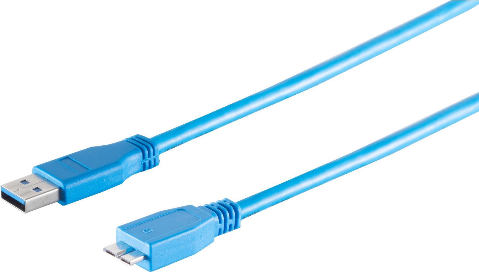 Helos USB 3.0 Kabel Stecker A auf Micro B, 1,8 m