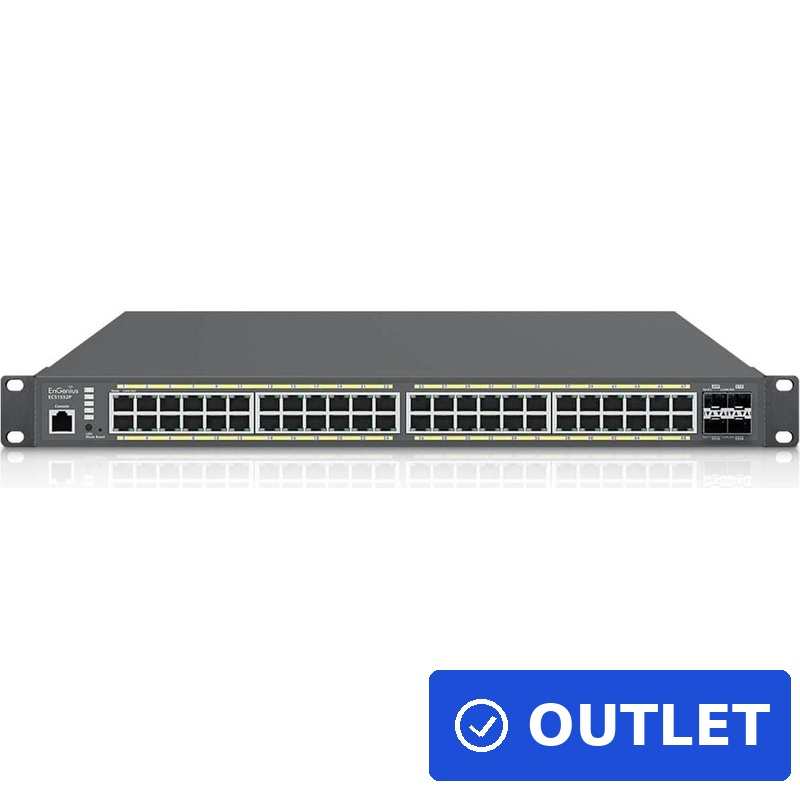 EnGenius ECS1552P Cloud Managed 48-Port Gigabit PoE+ Switch, 410W, 4x 10G SFP+ (ECS1552P) (geöffnet)