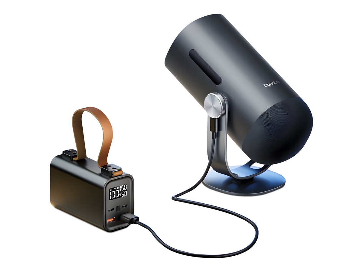 Dangbei Freedo Tragbarer DLP-Projektor Bundle mit Powerbank 450 ANSI Lumen Full HD 1080p Schwarz
