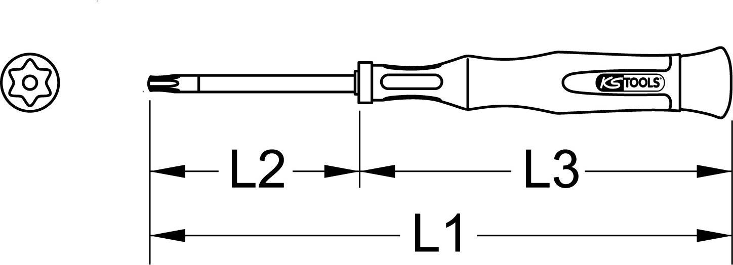 KS TOOLS Werkzeuge-Maschinen GmbH Feinmechanik-Schraubendreher, TB20 (500.7730)