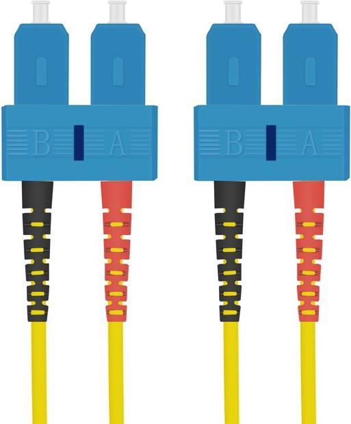 helos LWL Patchkabel 9/125µm OS2 SC/SC 0,5m SC Duplex Stecker/Stecker, gelb (216666)