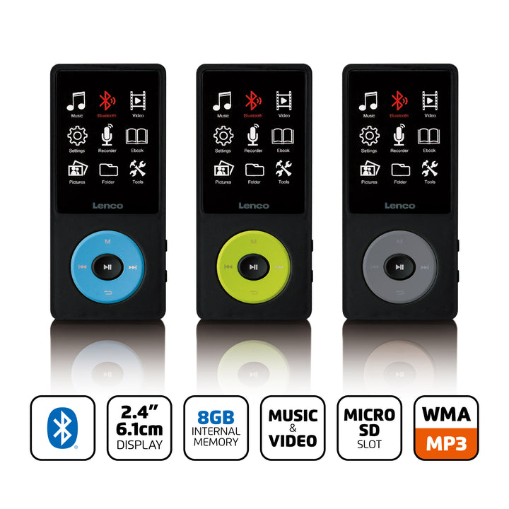 Lenco XEMIO XEMIO-860BU 8 GB MP3-Player Schwarz, Blau