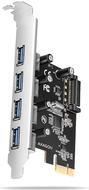 AXAGON PCEU-430RS Erweiterungskarte, PCIe 4.0 x1, 4x USB 3.0 - schwarz (PCEU-430RS)