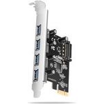 AXAGON PCEU-430RS Erweiterungskarte, PCIe 4.0 x1, 4x USB 3.0 - schwarz (PCEU-430RS)