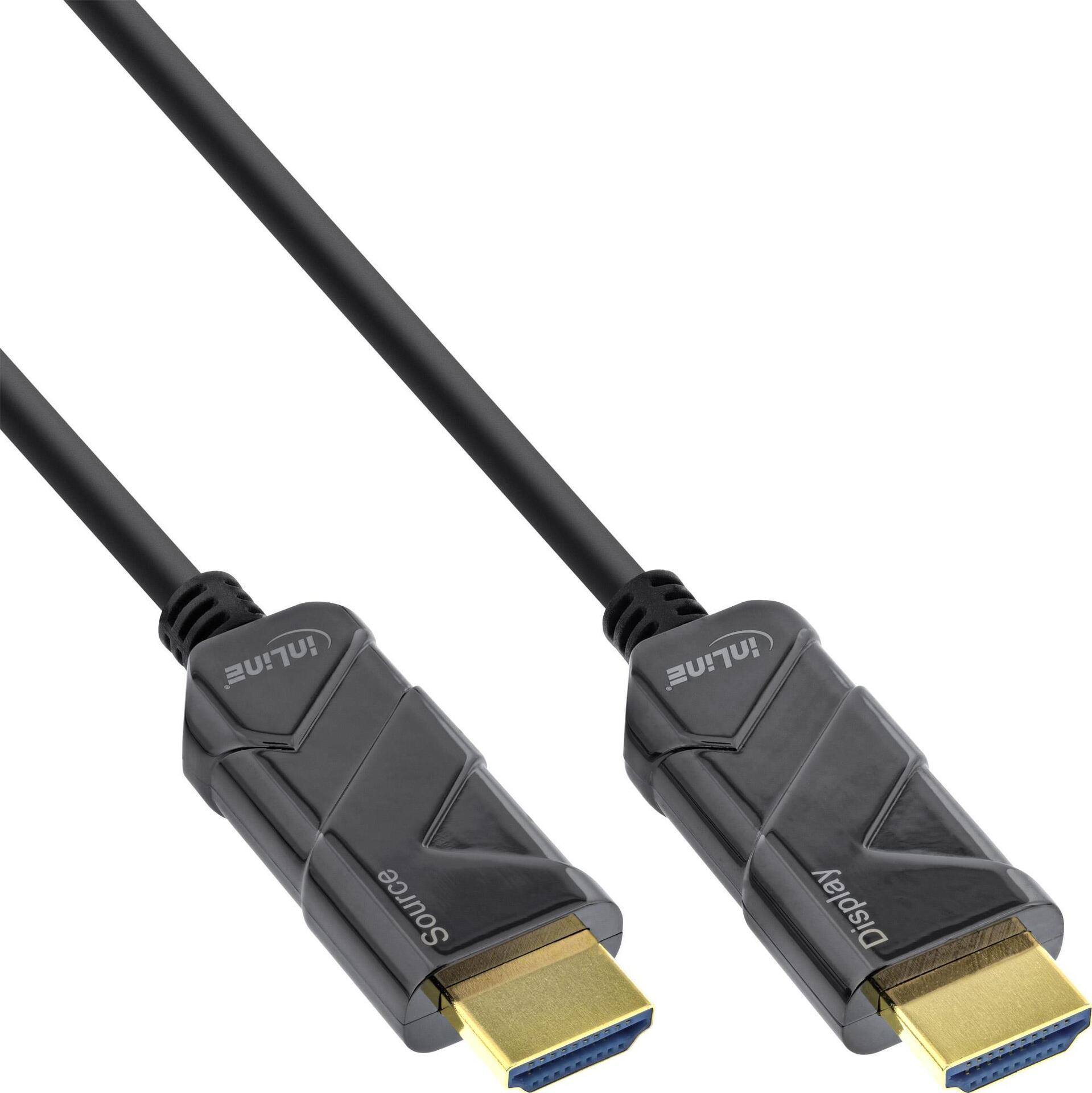 InLine® HDMI AOC Kabel, Ultra High Speed HDMI Kabel, 8K4K, schwarz, 100m (17999I)