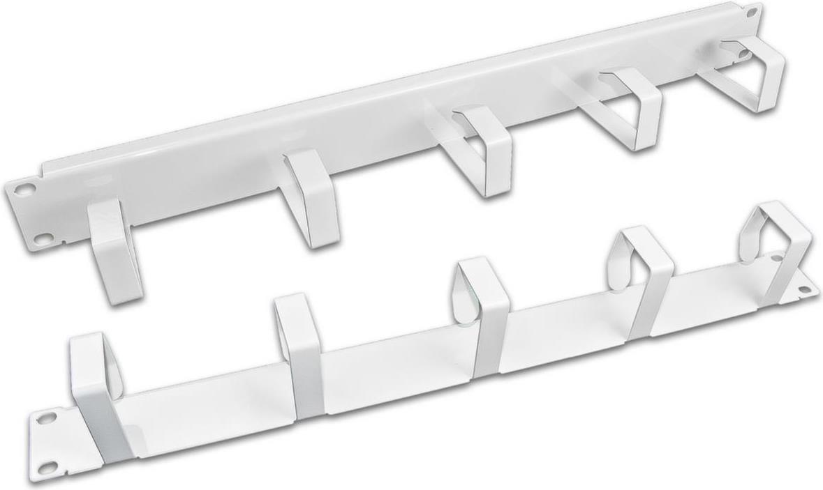 Wirewin 19\" 1HE Kabelführungspanel mit 5 Metallringen, Grau (KFP-5RING METAL)