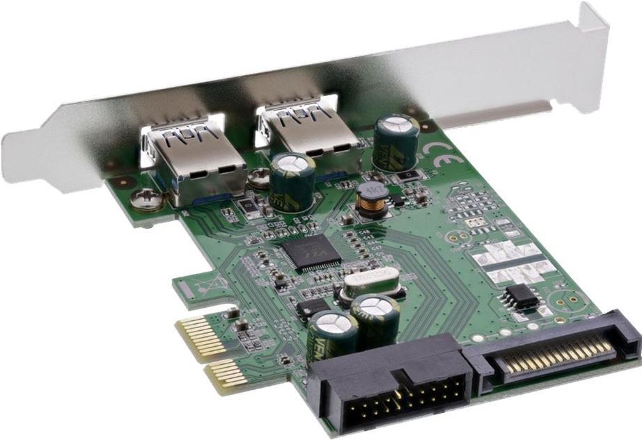 INLINE Schnittstellenkarte, 4x USB 3.0, (2+2) PCIe, inkl. Low-Profile Slotblech