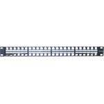 Dexlan Modulträger für 48 Keystone-Anschlussbuchsen, 48,30cm (19"), schwarz RAL 9005 Zum Aufbau eines Patchfeldes mit bis zu 48 Ports (258152)