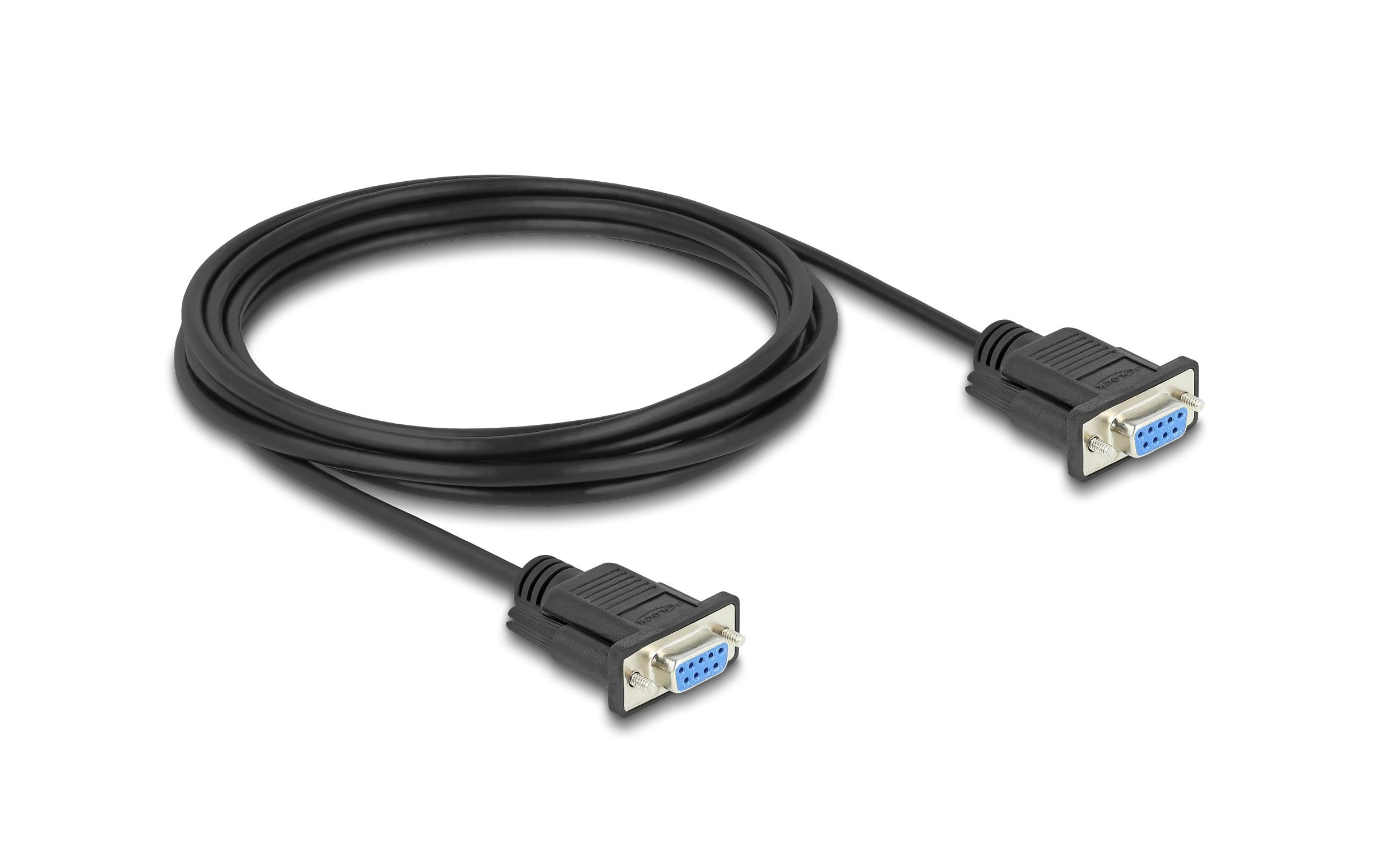 Delock Serielles RS-232-Kabel 3 m Schwarz
