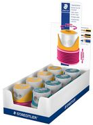STAEDTLER Doppel-Spitzdose TWIST & CLOSE, 8er Display Kunststoffgehäuse mit Faltenbalg als Container für Spitz - 8 Stück (513 007-S)
