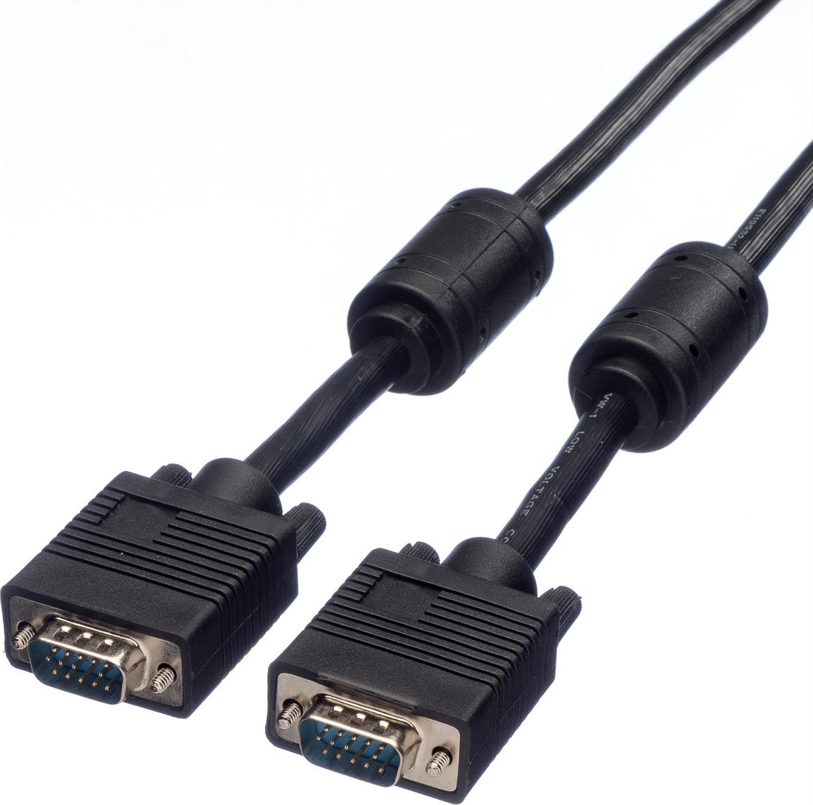 STANDARD SVGA Kabel HD15 + Ferrit, ST - ST, schwarz, 10 m (S3618)