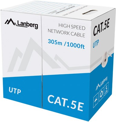 Lanberg LCU5-11CC-0305-S Netzwerkkabel 305 m Cat5e U/UTP (UTP) Grau (LCU5-11CC-0305-S)