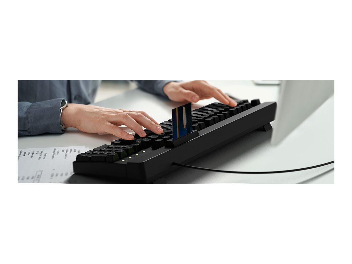 KeySonic KSK-8040U-CR Tastatur mit Smart Card Reader USB QWERTZ Schwarz