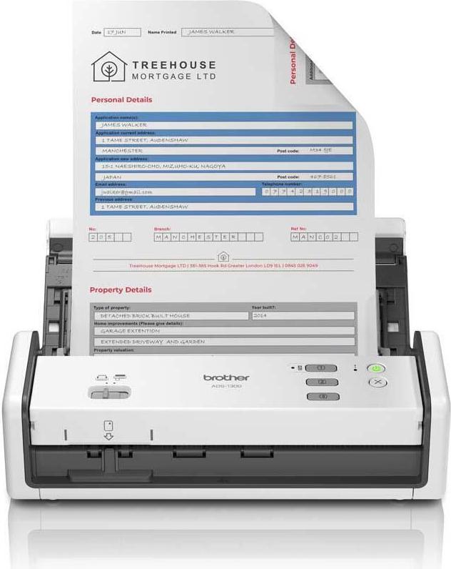 Brother ADS-1300 Dokumentenscanner Dual CIS Duplex A4 600 dpi 30 Seiten/Min. Schwarz, Weiß