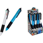 WEDO Vierfarb-Kugelschreiber, radierbar, 12er Display mir Radierer am Schaftende, Farbminen sind austauschbar, - 12 Stück (256 4499)