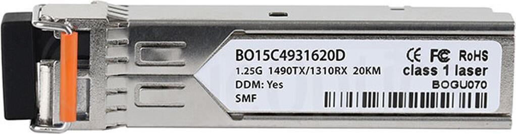 Kompatibler Sonicwall SFP-BXD43-20KM BlueOptics BO15C4931620D SFP Transceiver, LC-Simplex, 1000BASE-BX-D, Singlemode Fiber, TX1490nm/RX1310nm, 10KM, DDM, 0°C/+70°C (SFP-BXD43-20KM-SW-BO)