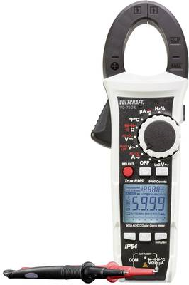 VOLTCRAFT VC-750 E Stromzange, Hand-Multimeter digital Spritzwassergeschützt (IP54) CAT IV 600 V Anzeige (Counts): 6000 (VC-750 E)