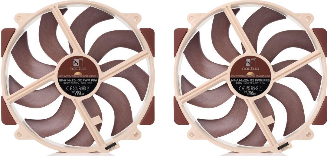 Noctua NF-A14X25R G2 PWM SX2-PP 140 mm Lüfterset Braun, Beige