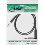 InLine® Kopfhörerverlängerung, 6,3mm Klinke Stecker / Buchse, Stereo, vergoldete Kontakte, schwarz, 1m (99971)