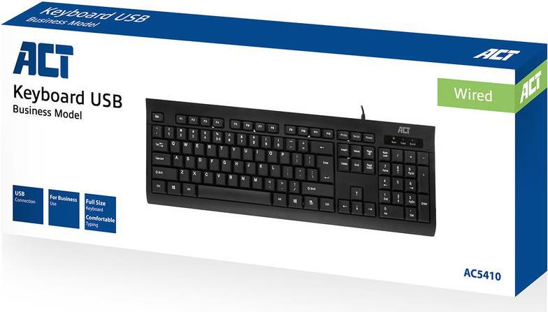 ACT AC5410 Tastatur USB QWERTY US Englisch Schwarz (AC5410)