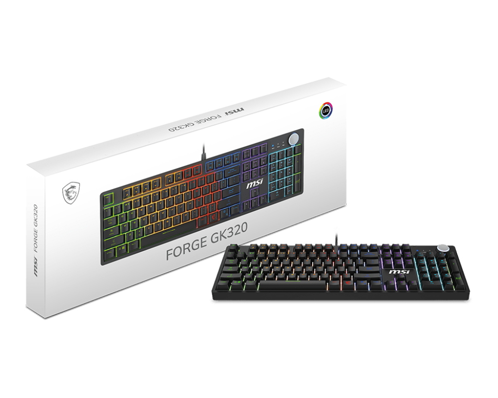 MSI FORGE GK320 Mechanical Gaming Tastatur Red Switches RGB QWERTZ Schwarz