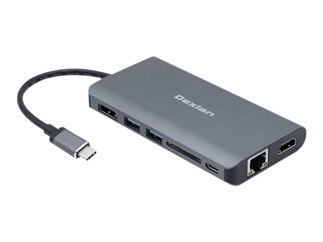 Dexlan 310757 USB-C 3.1 Dockingstation mit Power Delivery Grau