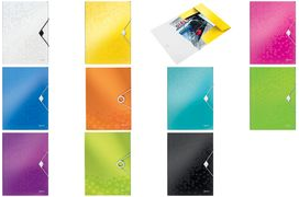 LEITZ Eckspannermappe WOW, DIN A4, PP, grün-metallic laminierte Oberfläche, Oberflächenstruktur mit 3D-Prägung, - 1 Stück (4599-00-54)