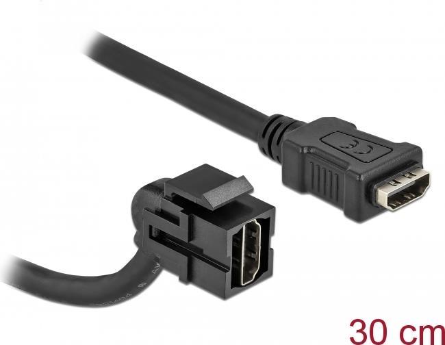 Delock HDMI-Kabel HDMI weiblich angled, keystone bis HDMI männlich gerade (86853)