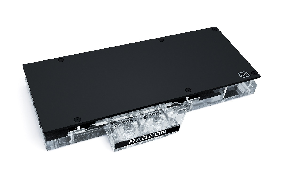 Alphacool Eisblock Aurora Acryl GPX-A Wasserblock für Radeon RX 6800/6800 XT/6900 XT Reference mit Backplate, Schwarz/Transparent