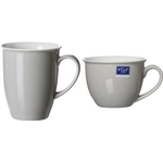 Flirt by R & B Kaffeebecher "GRAU DOPPIO", Porzellan, 0,32 l spülmaschinenfest - 6 Stück (576801)