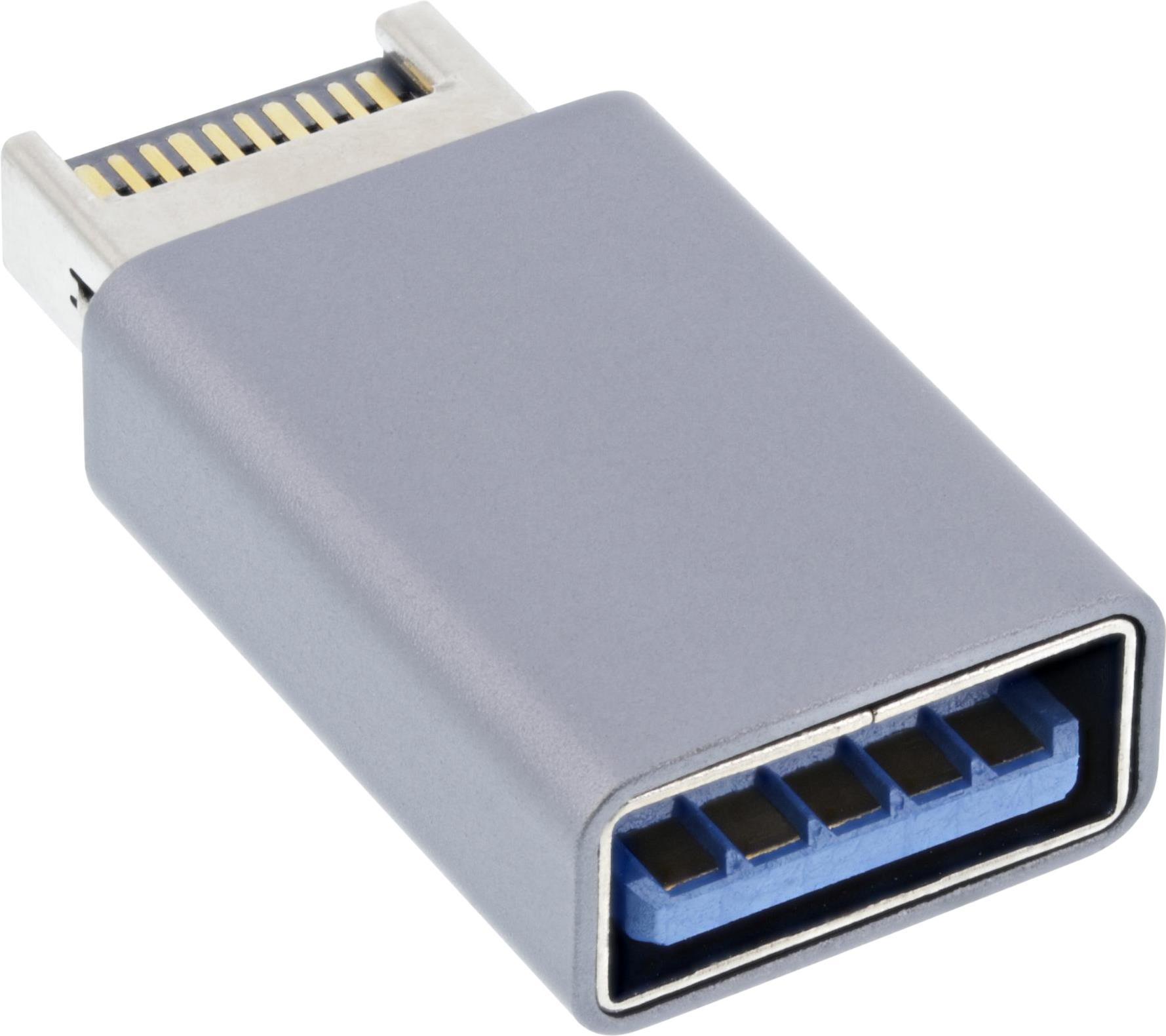 InLine USB 3.2 Adapter intern USB-E Frontpanel Stecker zu USB-A Buchse (33446O)