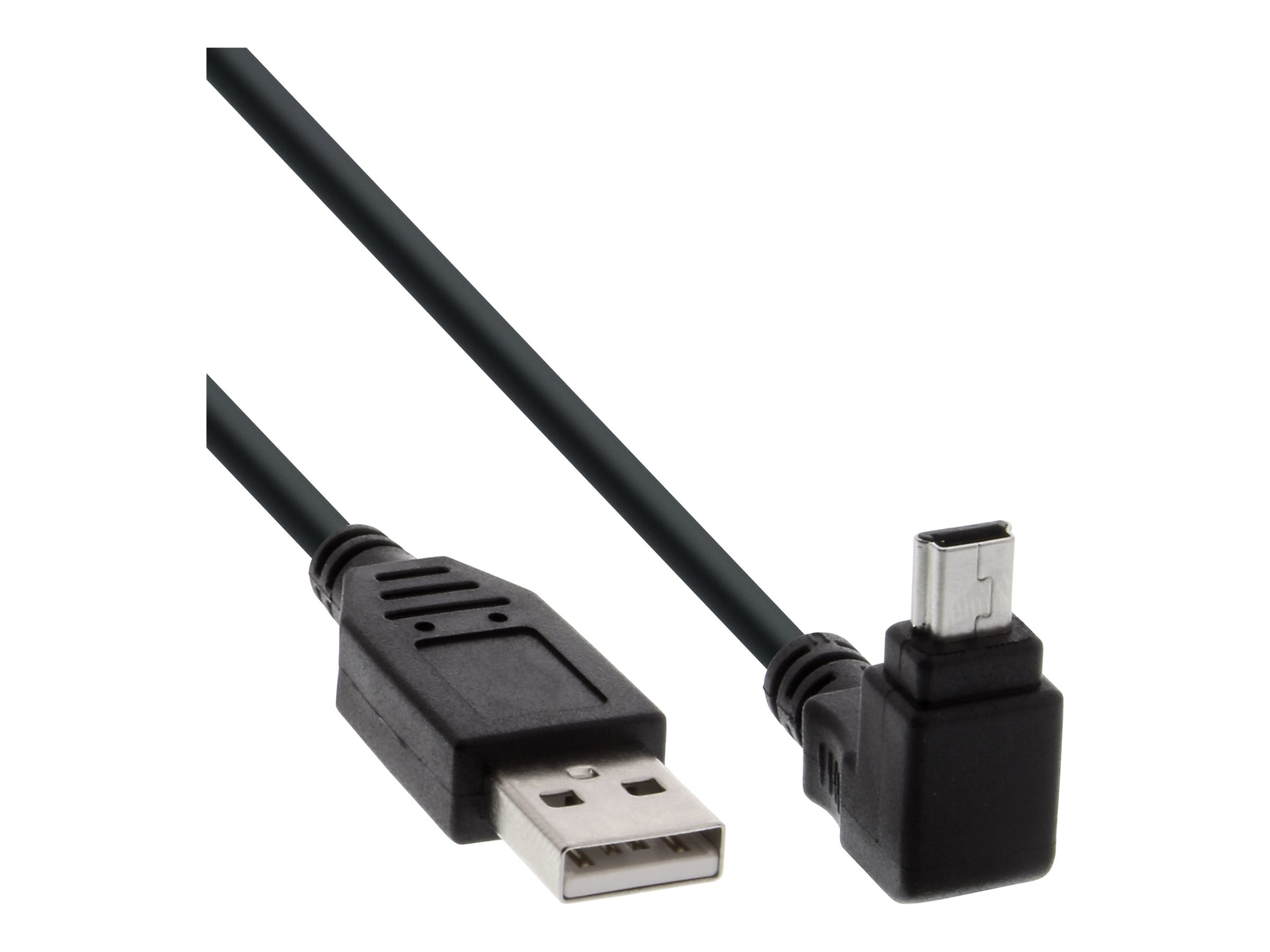 InLine USB 2.0 Mini-Kabel USB A auf Mini-B (5-polig) 90° gewinkelt 2 m Schwarz