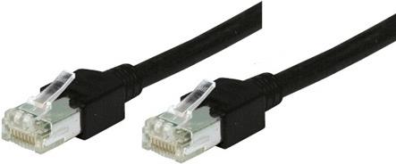 Patchkabel SF/UTP, Cat 5e, schwarz, 0,3 m halogenfrei, mit Draka-Kabel und Hirosesteckern TM11 (713003S)
