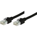Patchkabel SF/UTP, Cat 5e, schwarz, 0,3 m halogenfrei, mit Draka-Kabel und Hirosesteckern TM11 (713003S)