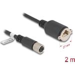 Delock M12 Kabel X-kodiert 8 Pin Buchse zu RJ45 zum Einbau Cat.6A S/FTP 2 m (80461)
