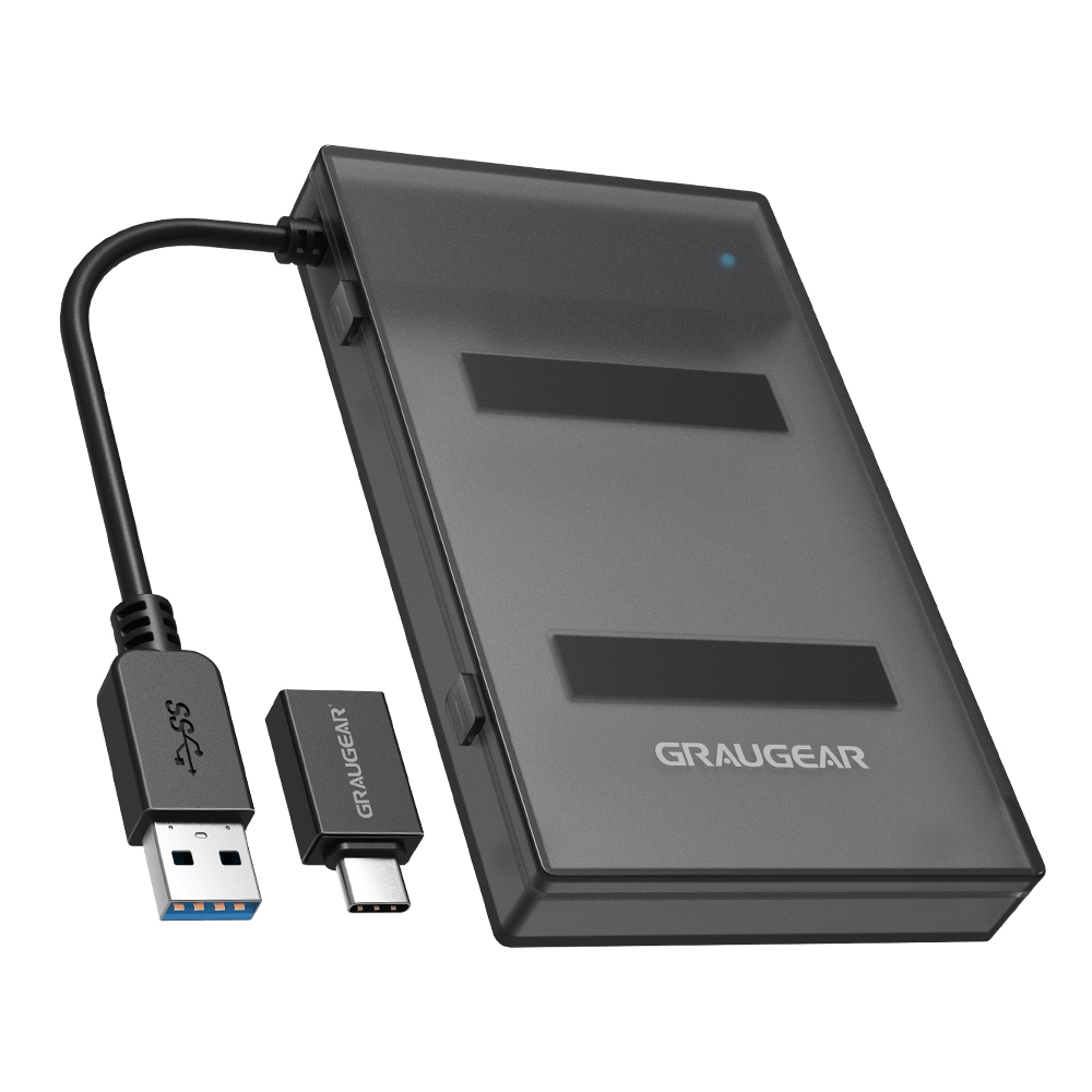 GrauGear G-2603-AC Adapter für 2,5" SATA SSD/HDD USB 3.2 Gen 1 Schwarz