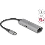 Delock USB Type-C Netzwerk Adapter 5 Gigabit LAN 1 x RJ45 mit Power Delivery PD 3.1 140 (81591)