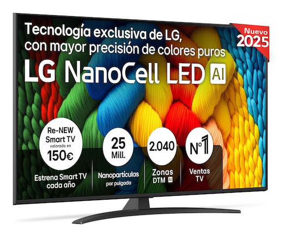 LG 55NANO81A6A 55" 4K Ultra HD LED-Fernseher Schwarz