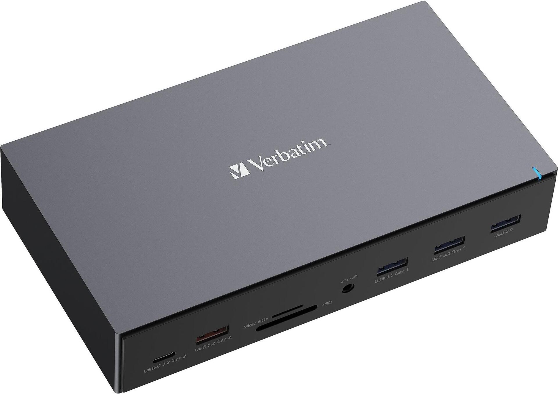 Verbatim Pro CDS-17 Dockingstation USB-C 100 W Power Delivery 8K Schwarz/Grau
