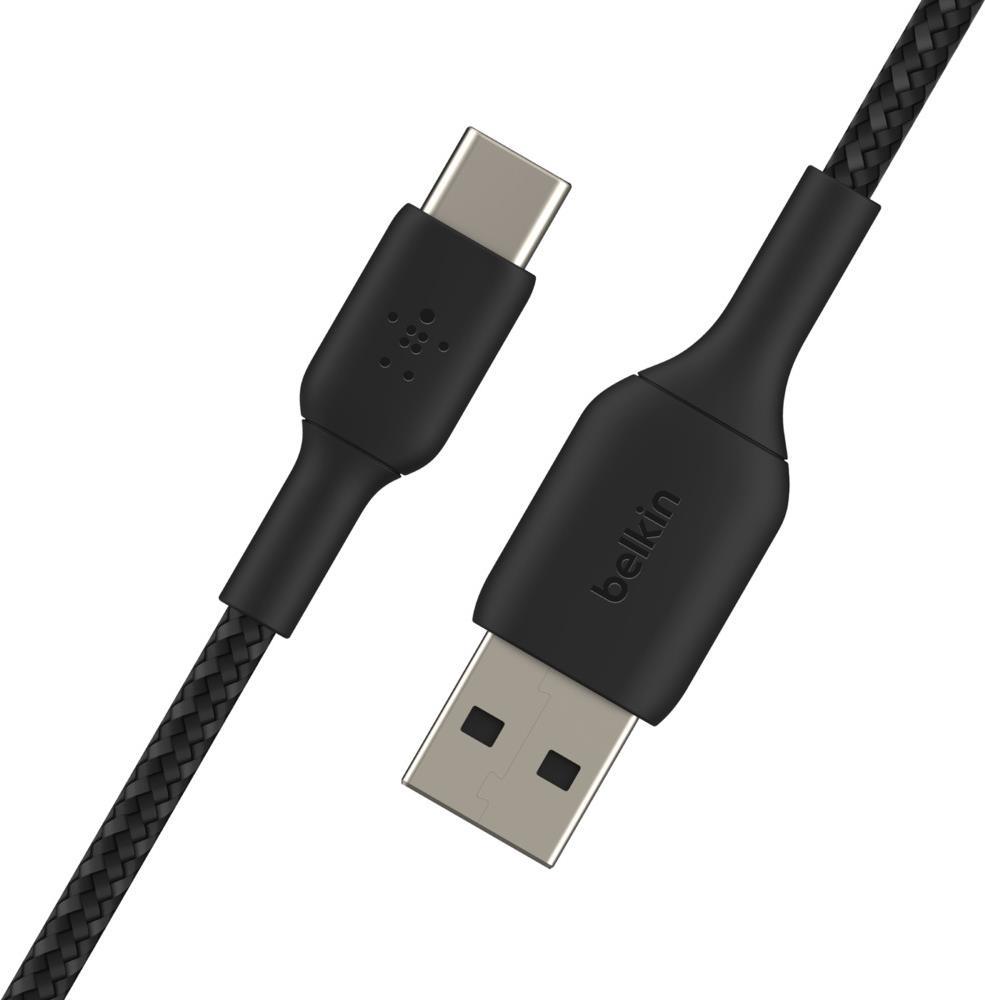 BELKIN USB-C/USB-A CABLE 0.15 m, Braided USB-C to USB-A, Black (CAB002BT0MBK)