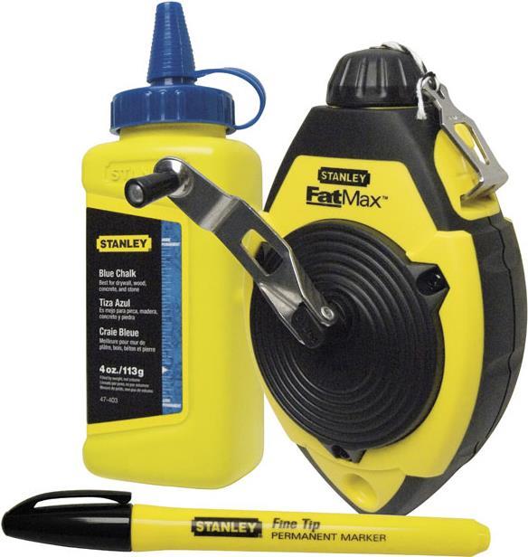STANLEY Schlagschnur-Set Schnur-L.30m m. blauer Kreide Permanent Marker Stanley (0-47-681)