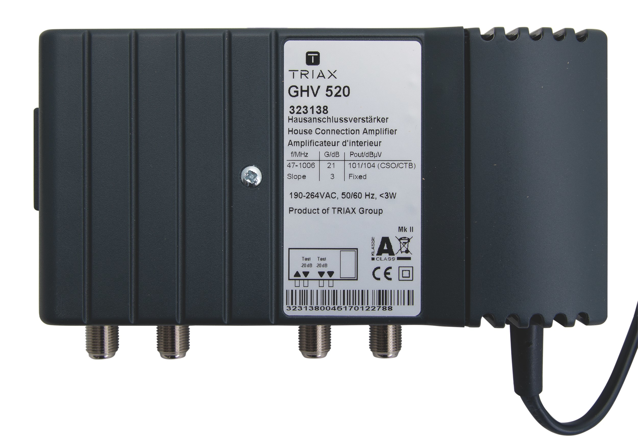 Triax GHV 520 Hausanschlussverstärker 20 dB