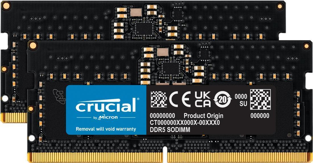 Crucial 16GB Kit 2x8GB DDR5-4800 SODIMM (CT2K8G48C40S5) (geöffnet)