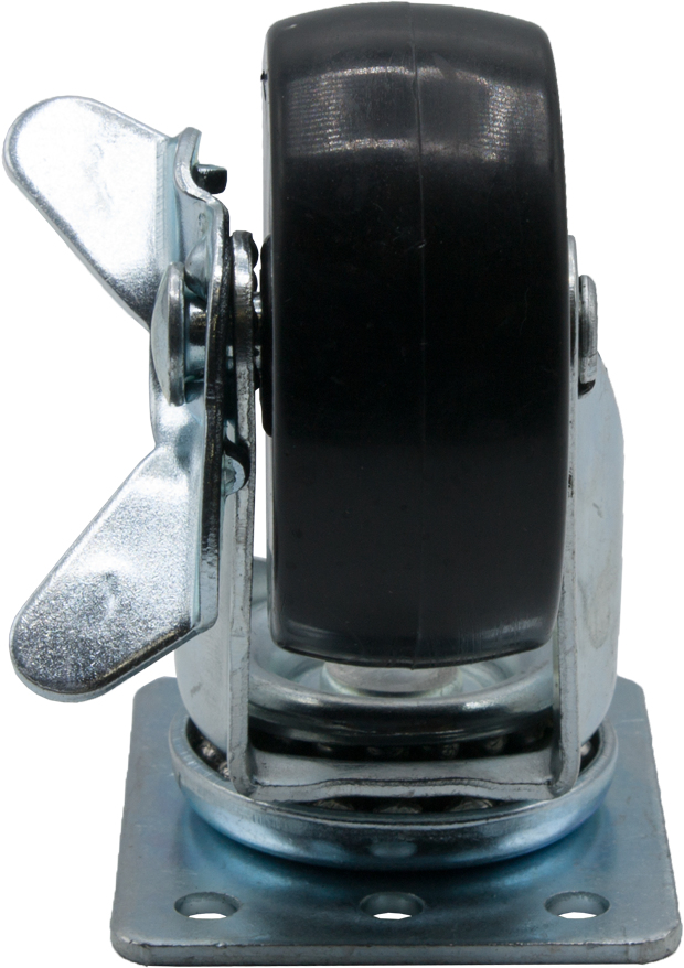Rockstable RS19-HJ02 Lenkrollen-Set 4 Lenkrollen 200 kg 70 mm Schwarz/Silber