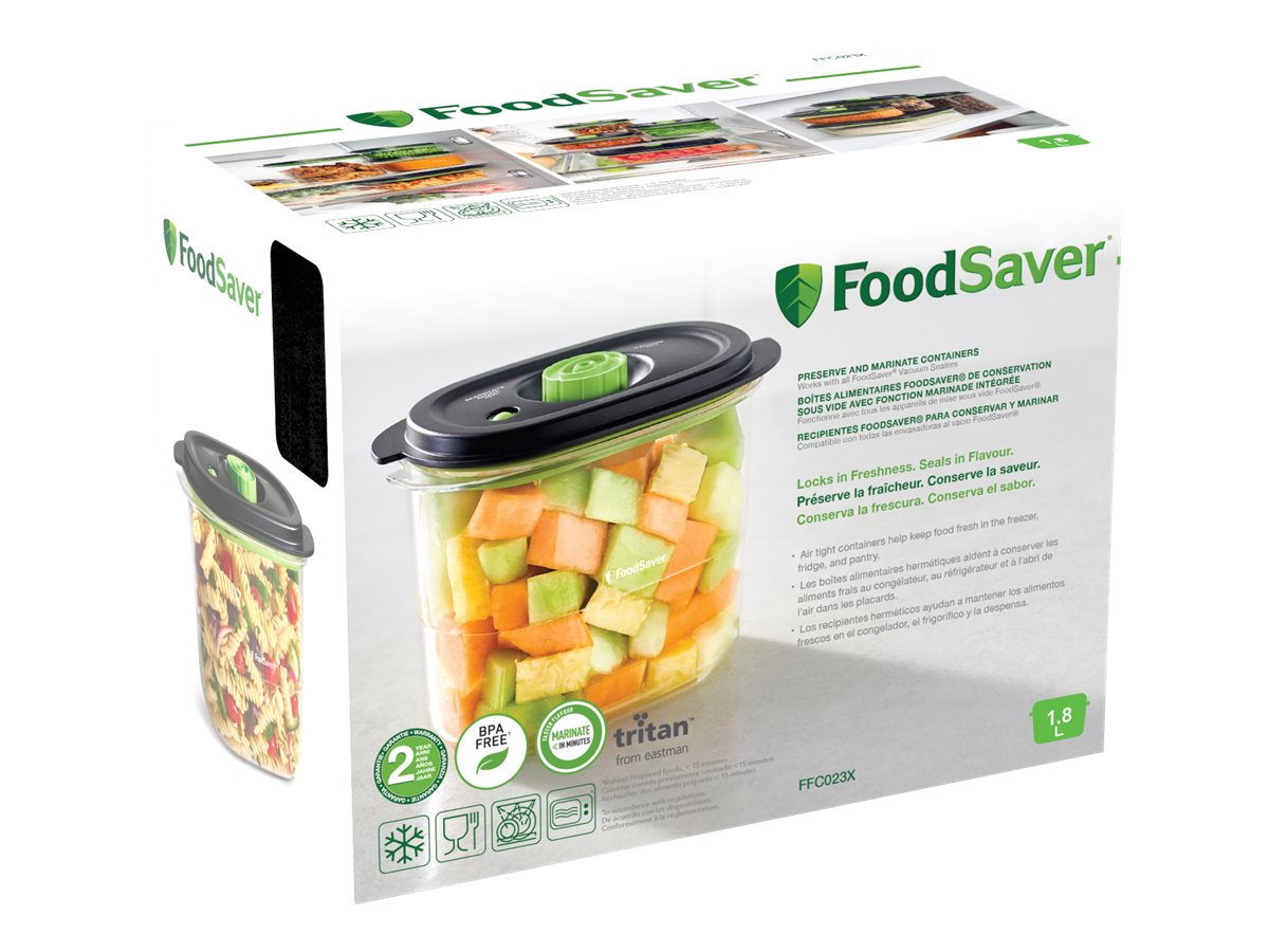 FoodSaver Preserve & Marinate FFC023X Vakuumier-Behälter 1,8 l Oval Schwarz, Transparent