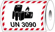 Brady , ADR-LBM-UN3490, B-7610, Verpackungsetiketten - Lithiumbatterie-Markierung, Papier, matt, Schwarz & Rot auf Weiß, 105 x 74 mm, rechteckig, permanent, Beschriftung: UN3490 (1000 Etiketten/Rolle) (237816)