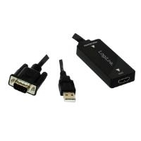 LogiLink VGA auf HDMI Konverter, 0,2 m, schwarz Eingang: VGA Stecker, USB Stecker, Ausgang: HDMI Kupplung, - 1 Stück (CV0060)