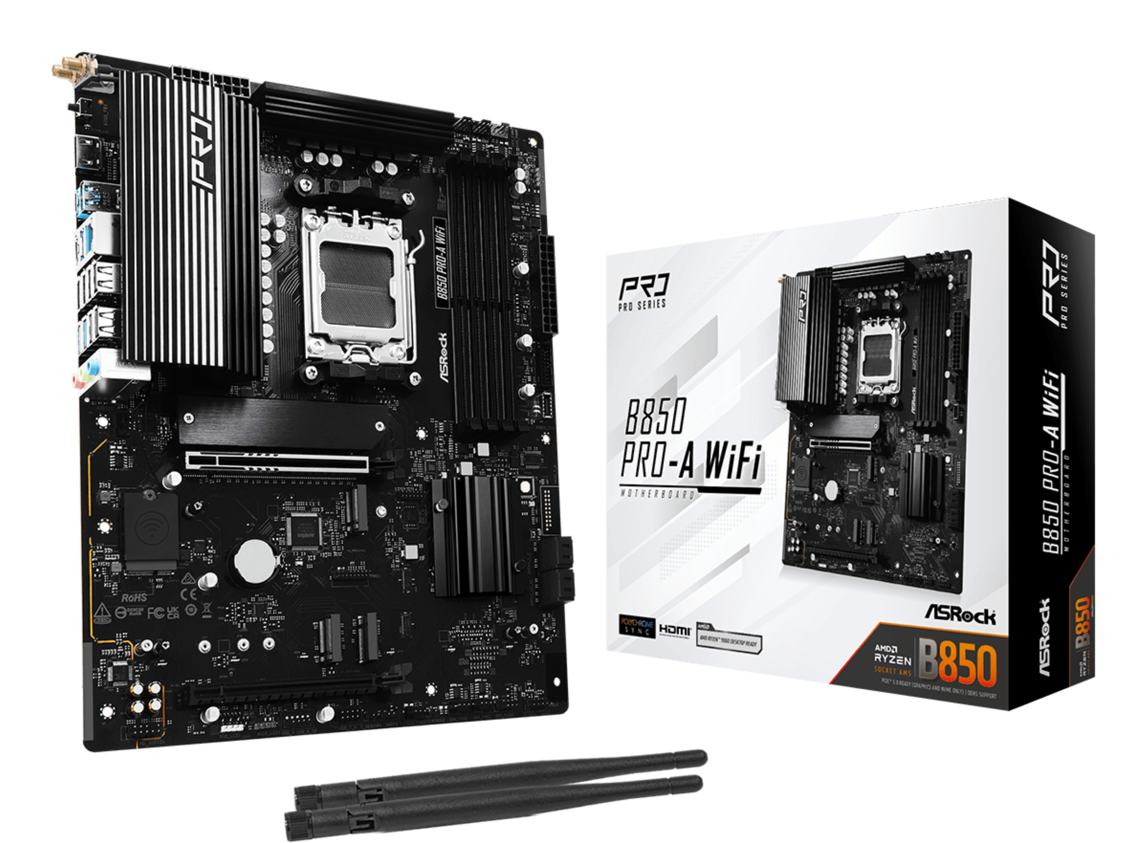 ASRock B850 Pro-A WiFi DDR5 Socket AM5 ATX Schwarz