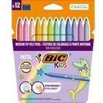 BIC KIDS Fasermaler Couleur medium Pastel, 12er Kartonetui Strichstärke: 0,8 mm, auswaschbar von Händen und Textilien, - 1 Stück (520084)